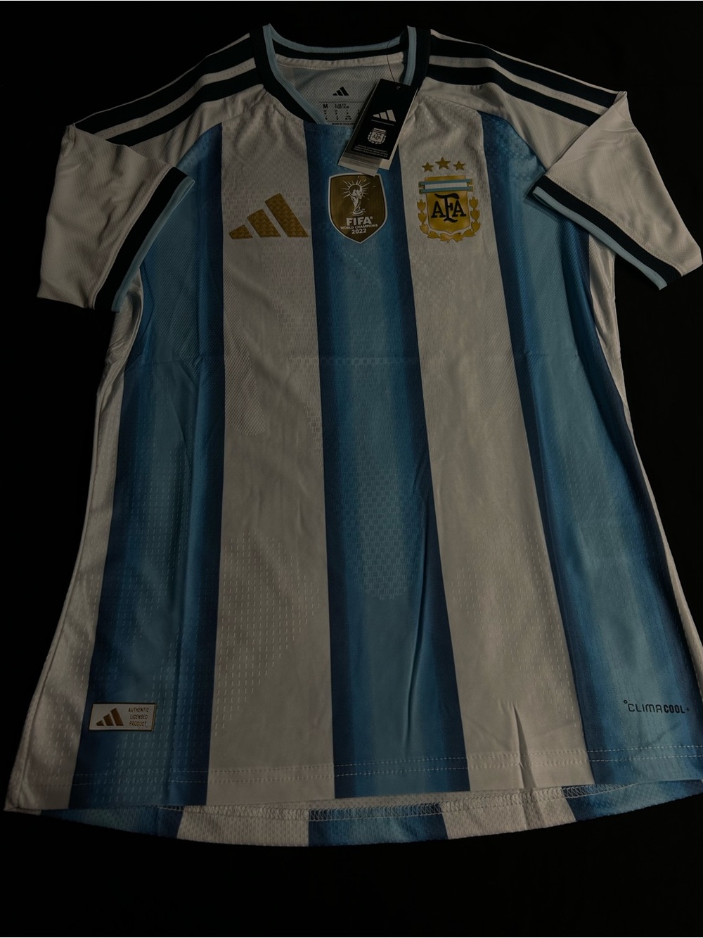 Argentina Soccer Jersey - White & Sky Blue